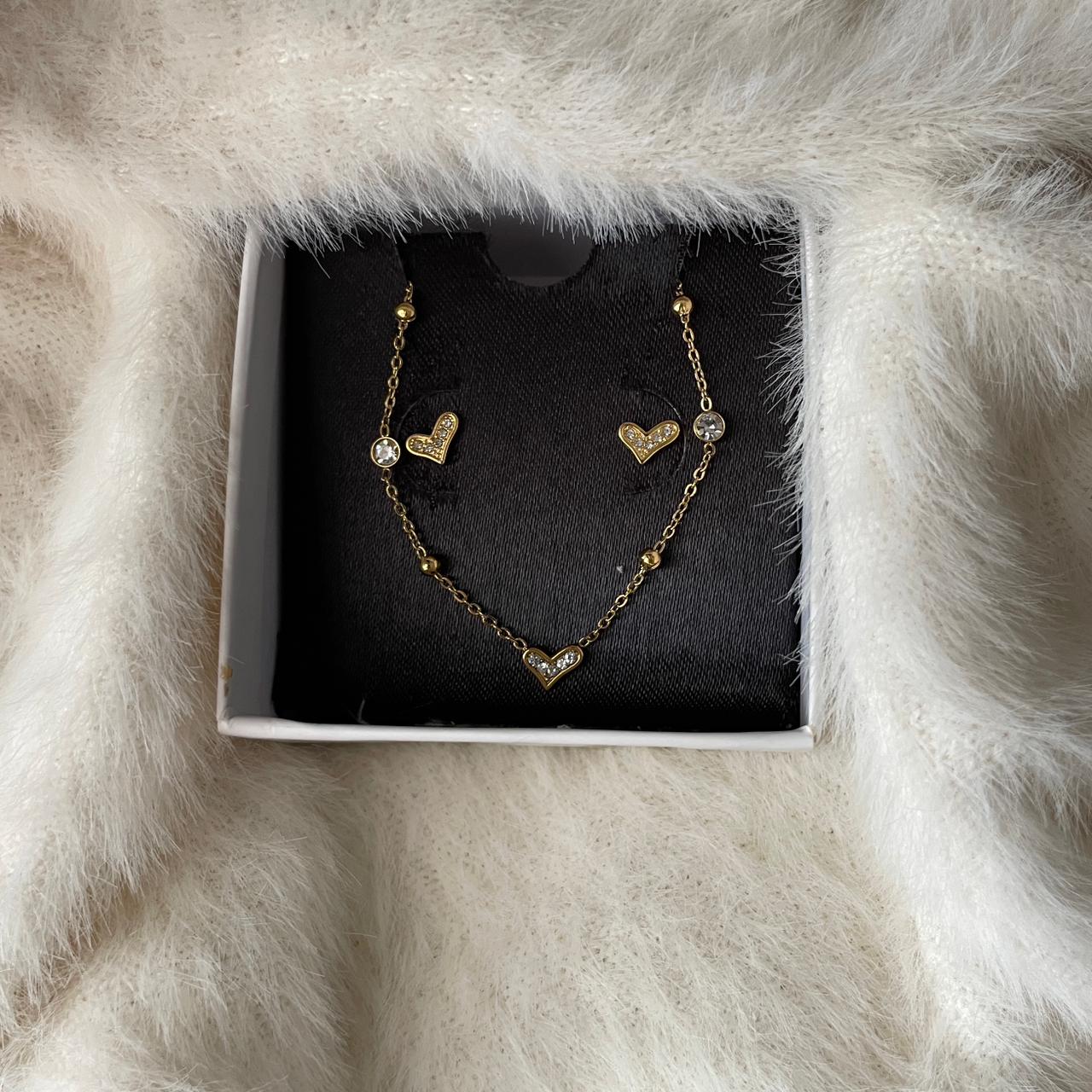 Heart Neckchain Earring Set