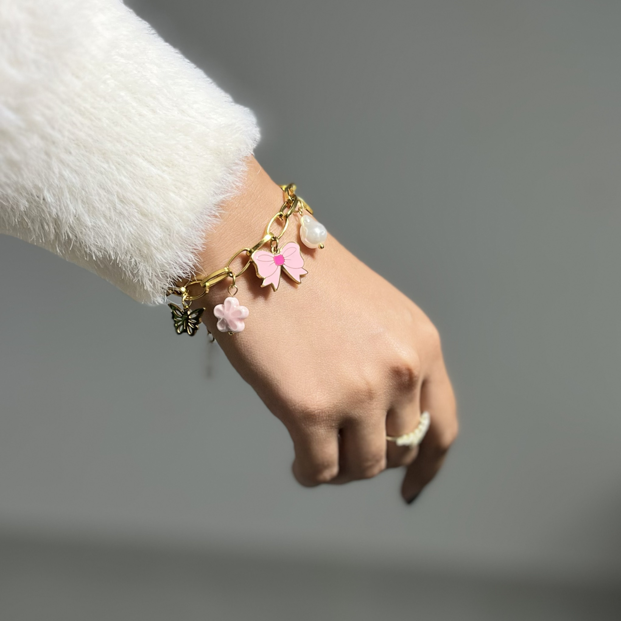 Pastel Bow Charm Bracelet